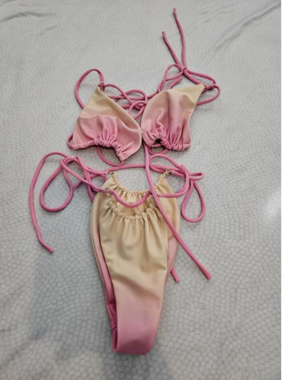 Bikini, S, Pink/Beige